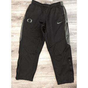 Nike‎ Oregon Ducks Dri-FIT Sweatpants Mens M Black Green Zipper Pockets